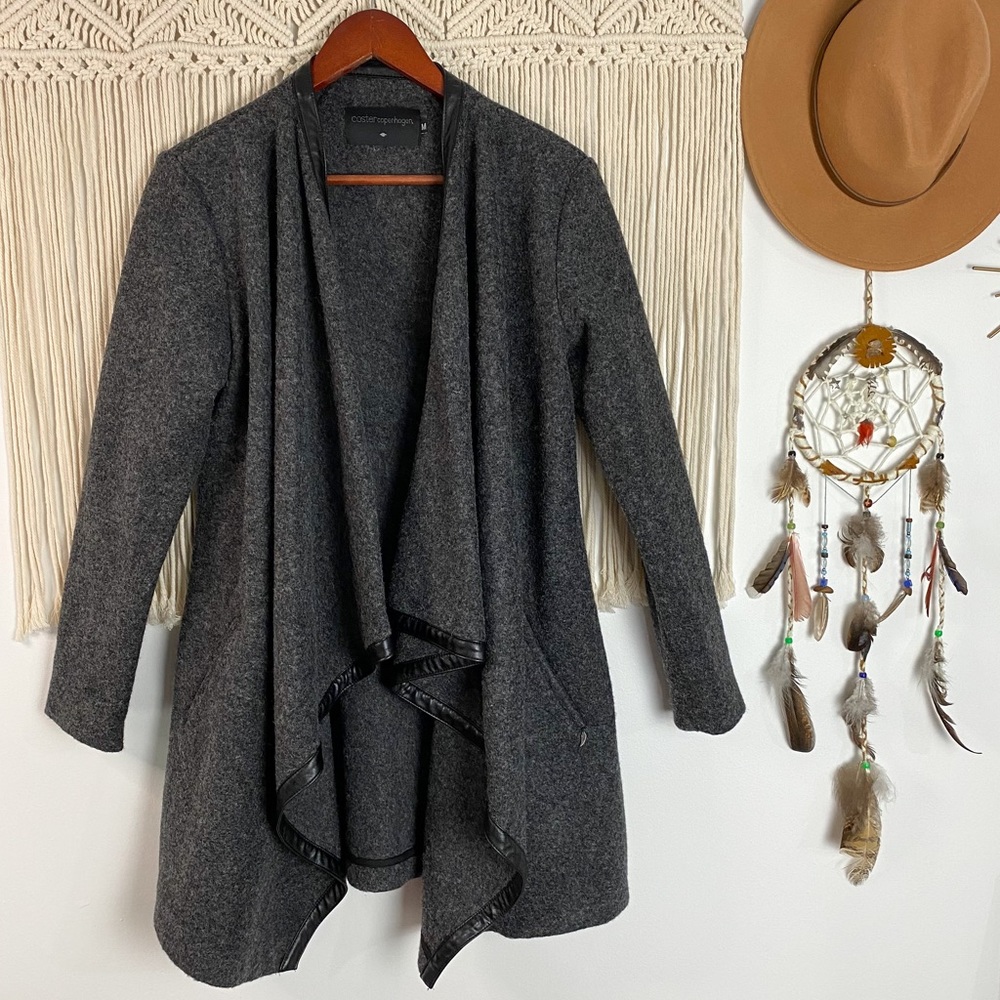 Coster Copenhagen Wool Blend Charcoal Sweater Cardigan Size Medium